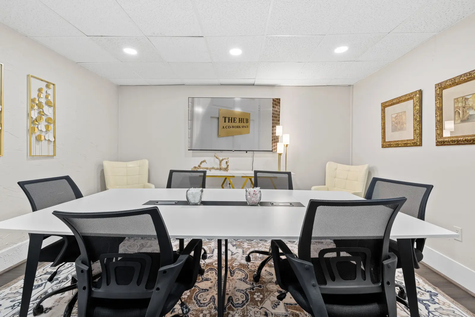 Conference room, head of table